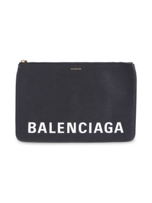 Balenciaga Logo Ville Leather Clutch