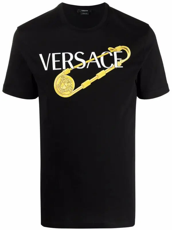 Versace Pin-Print Cotton Jersey T-Shirt