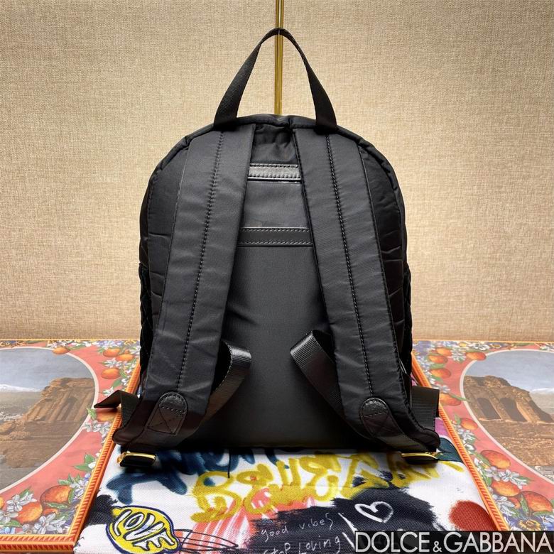 Dolce and Gabbana Black Studded Logo Backpack