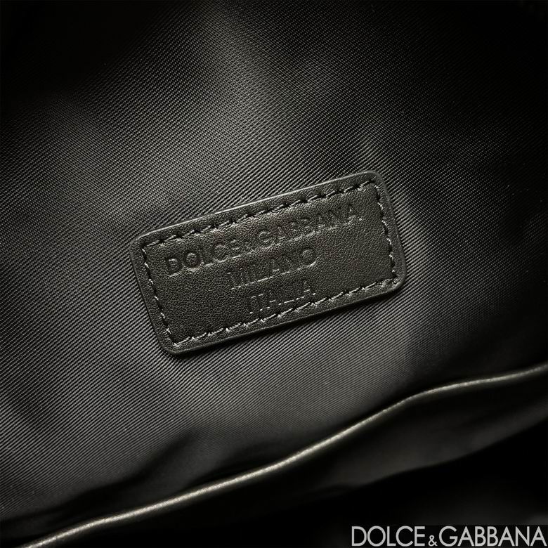 Dolce and Gabbana Black Studded Logo Backpack