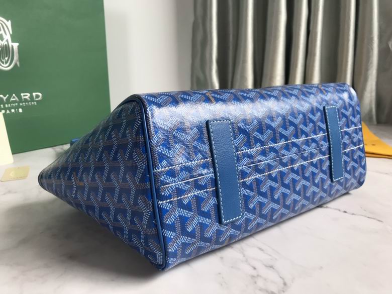 Goyard Blue Goyardine Leather Rouette PM Bag