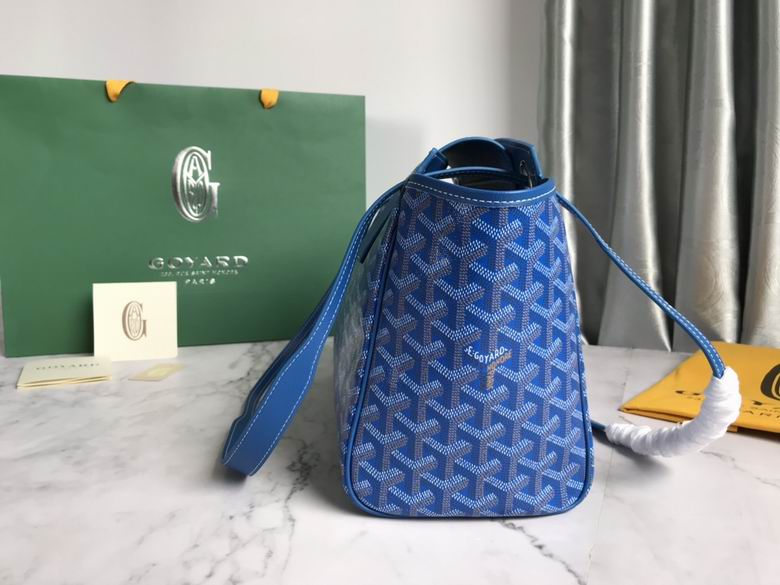 Goyard Blue Goyardine Leather Rouette PM Bag
