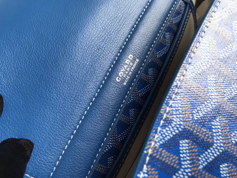 Goyard Blue Goyardine Leather Rouette PM Bag