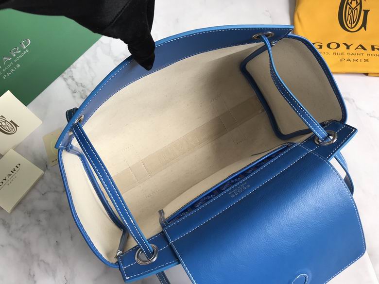 Goyard Blue Goyardine Leather Rouette PM Bag