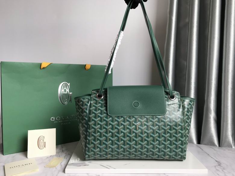 Goyard Green Goyardine Leather Rouette PM Bag
