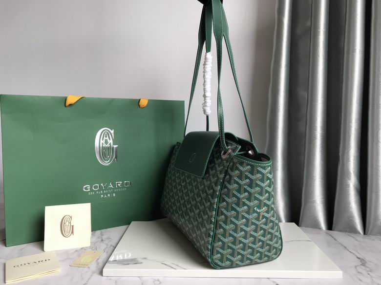 Goyard Green Goyardine Leather Rouette PM Bag