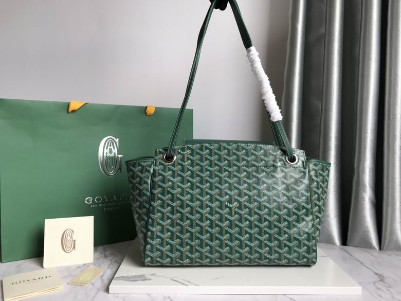 Goyard Green Goyardine Leather Rouette PM Bag