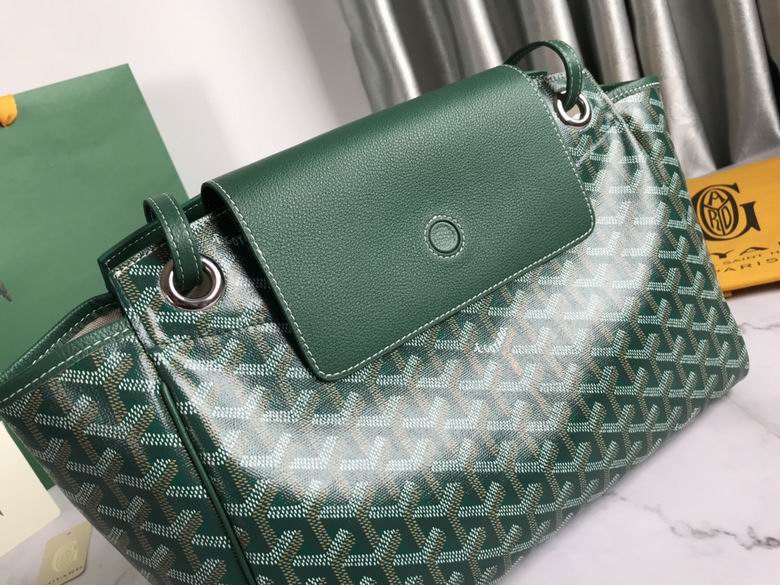 Goyard Green Goyardine Leather Rouette PM Bag