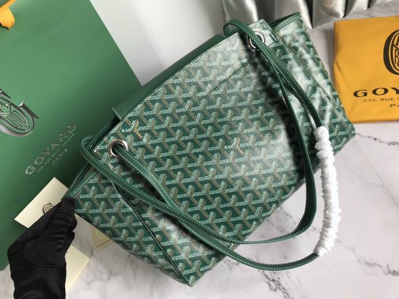 Goyard Green Goyardine Leather Rouette PM Bag