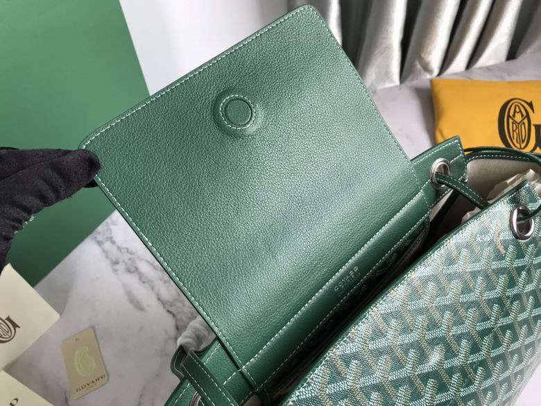 Goyard Green Goyardine Leather Rouette PM Bag