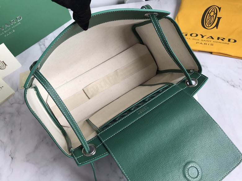 Goyard Green Goyardine Leather Rouette PM Bag