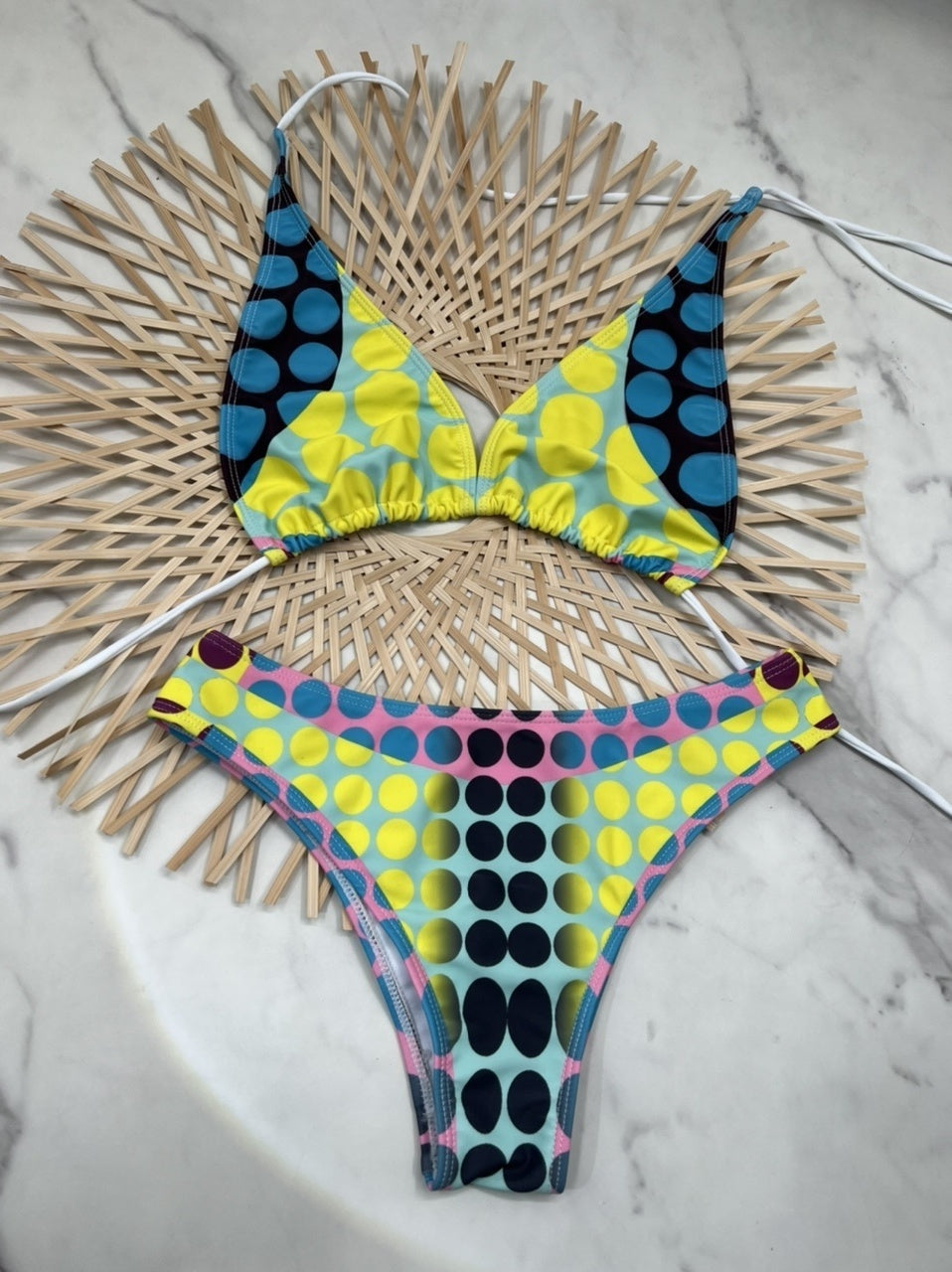 Jean Paul Gaultier printed tie bikini set