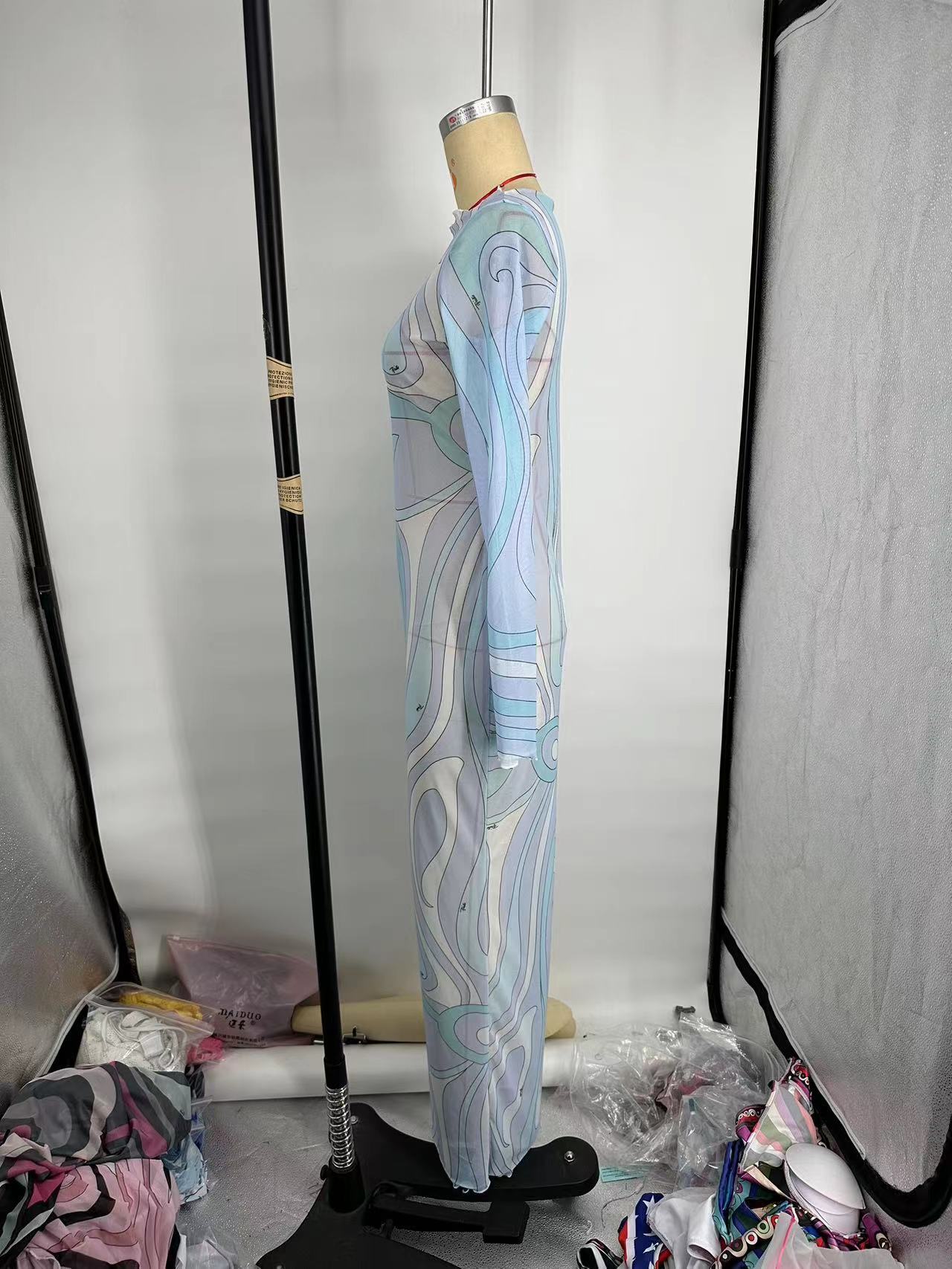 PUCCI  marmo-print tulle maxi dress