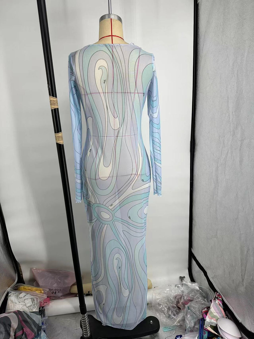 PUCCI  marmo-print tulle maxi dress