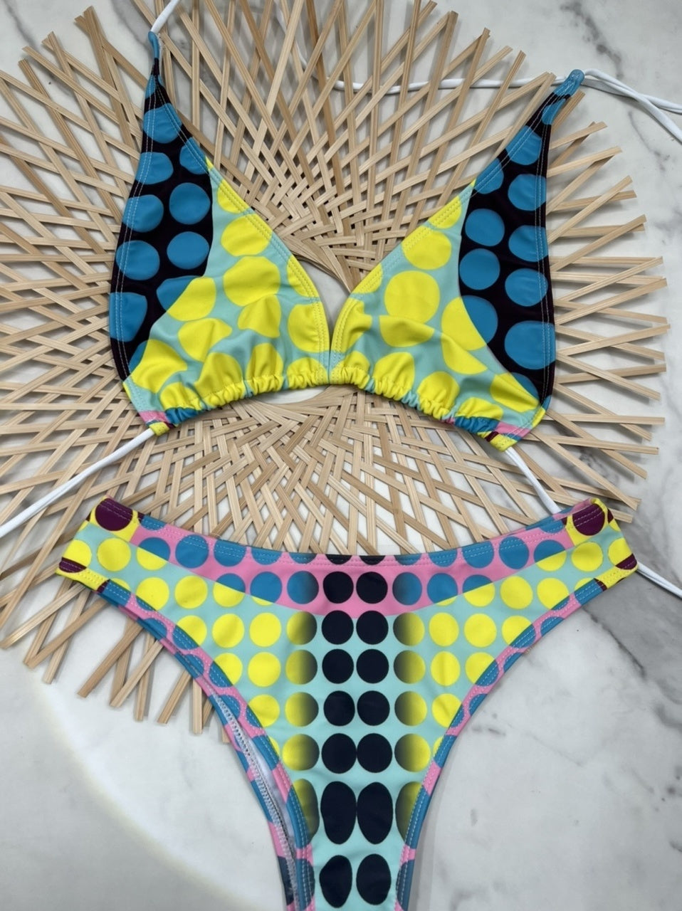 Jean Paul Gaultier printed tie bikini set