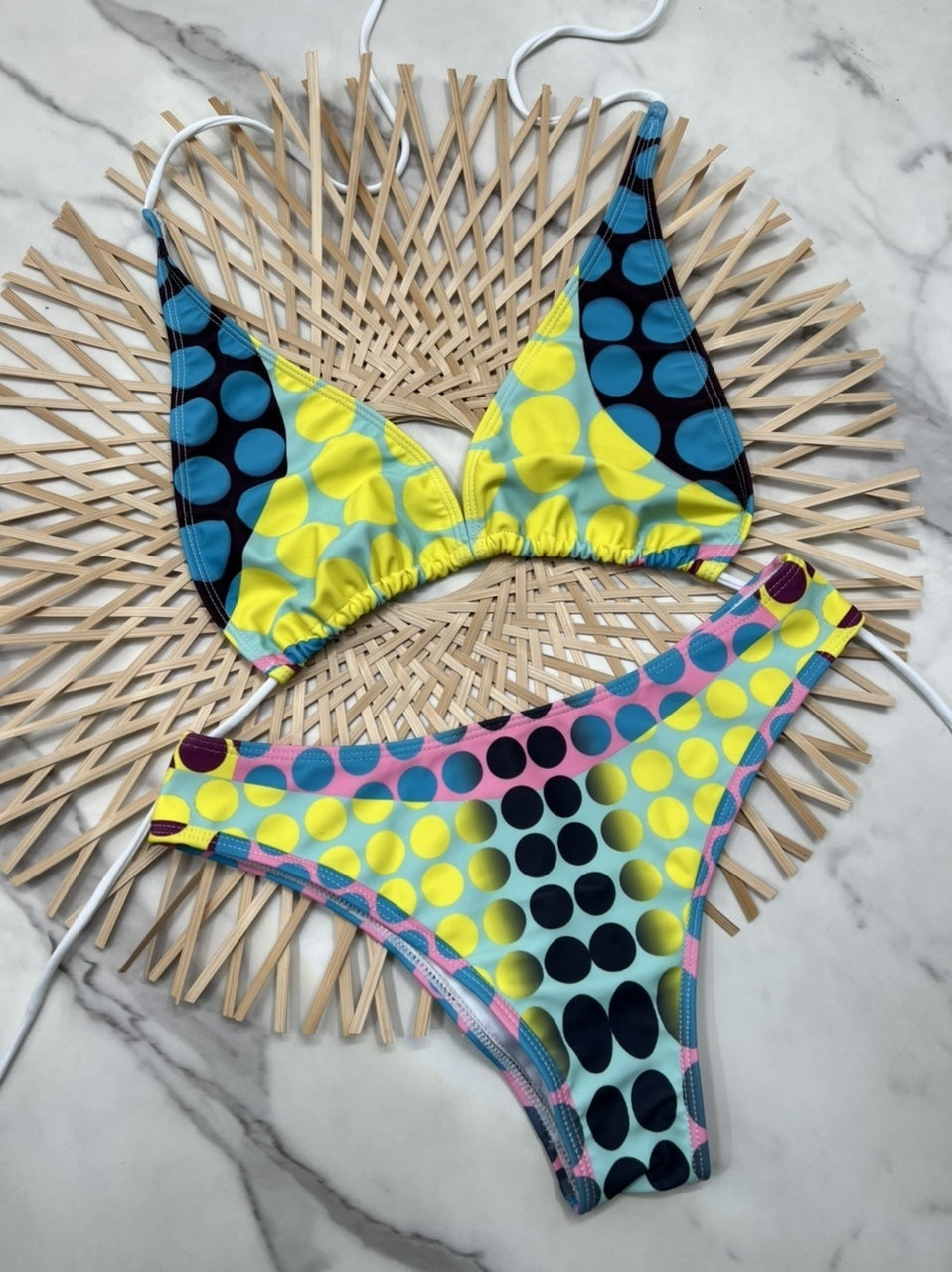 Jean Paul Gaultier printed tie bikini set