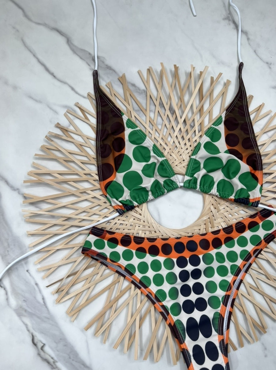 Jean Paul Gaultier printed tie bikini set