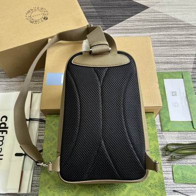 Gucci Jumbo Gg Crossbody Bag Gg Leather - Khaki