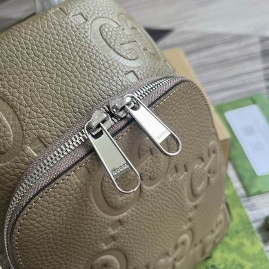 Gucci Jumbo Gg Crossbody Bag Gg Leather - Khaki