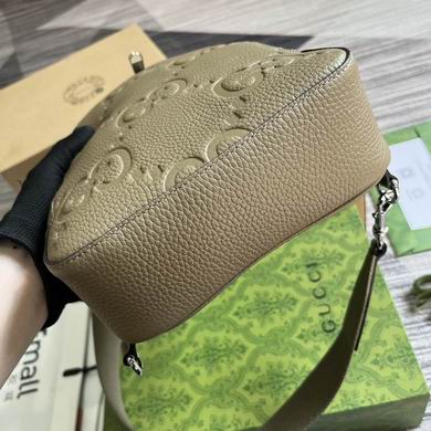 Gucci Jumbo Gg Crossbody Bag Gg Leather - Khaki