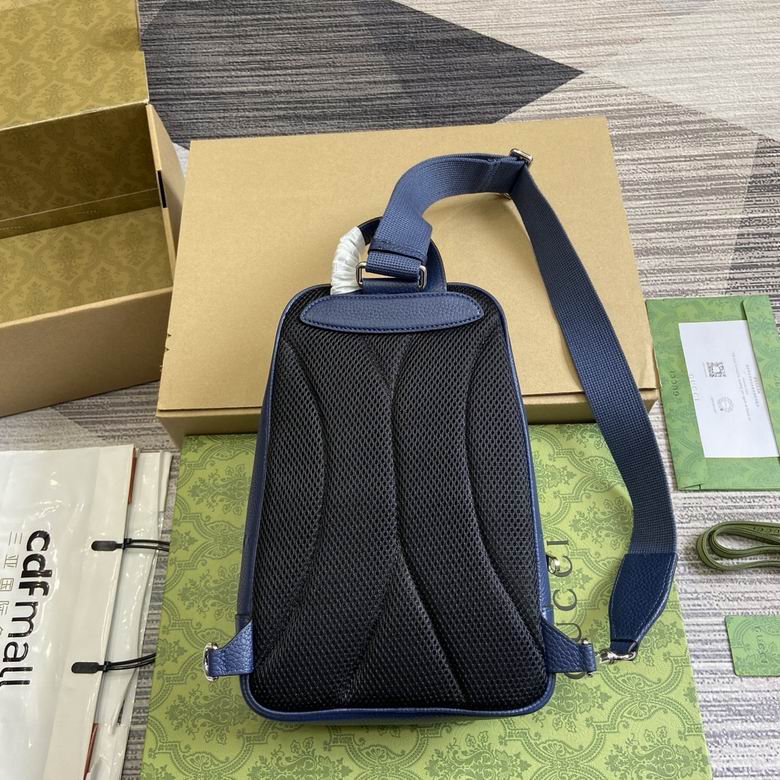 Gucci Jumbo Gg Crossbody Bag Gg Leather - Blue