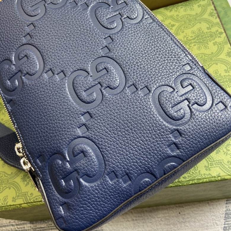 Gucci Jumbo Gg Crossbody Bag Gg Leather - Blue