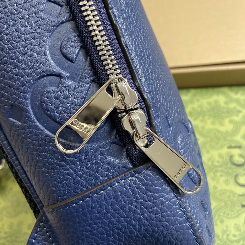 Gucci Jumbo Gg Crossbody Bag Gg Leather - Blue
