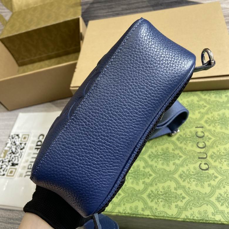 Gucci Jumbo Gg Crossbody Bag Gg Leather - Blue