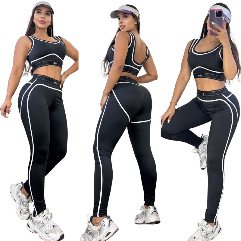 ALO 2 Piece Black Gym Set