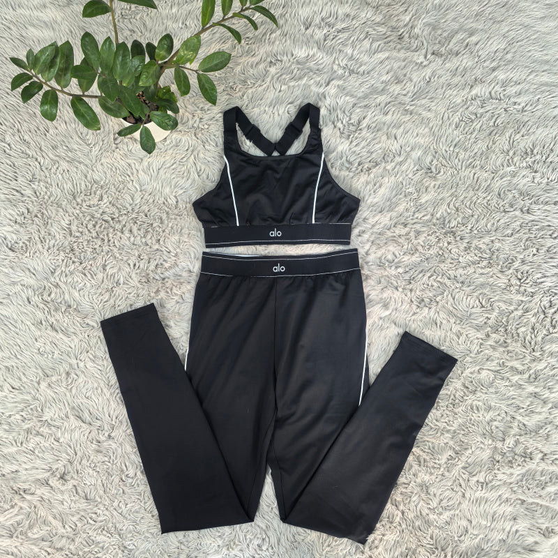 ALO 2 Piece Black Gym Set