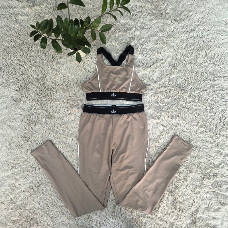 ALO 2 Piece light brown Gym Set