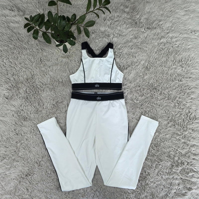 ALO 2 Piece White Gym Set