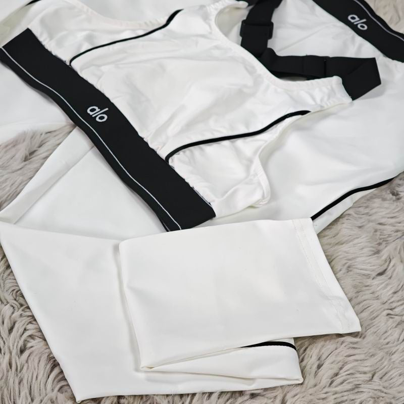 ALO 2 Piece White Gym Set