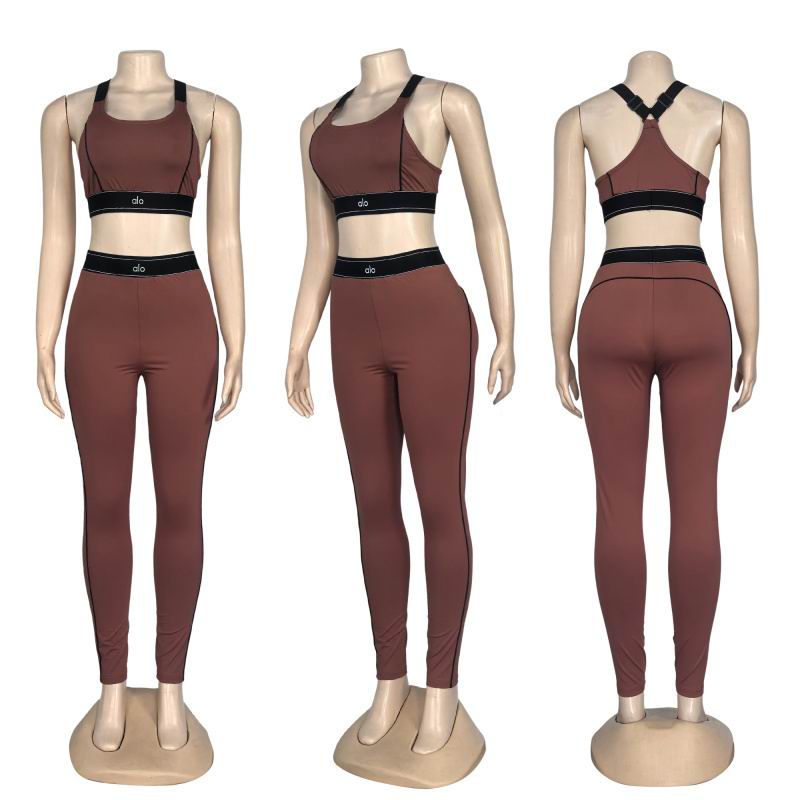 ALO 2 Piece Brown Gym Set
