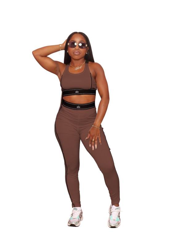 ALO 2 Piece Brown Gym Set
