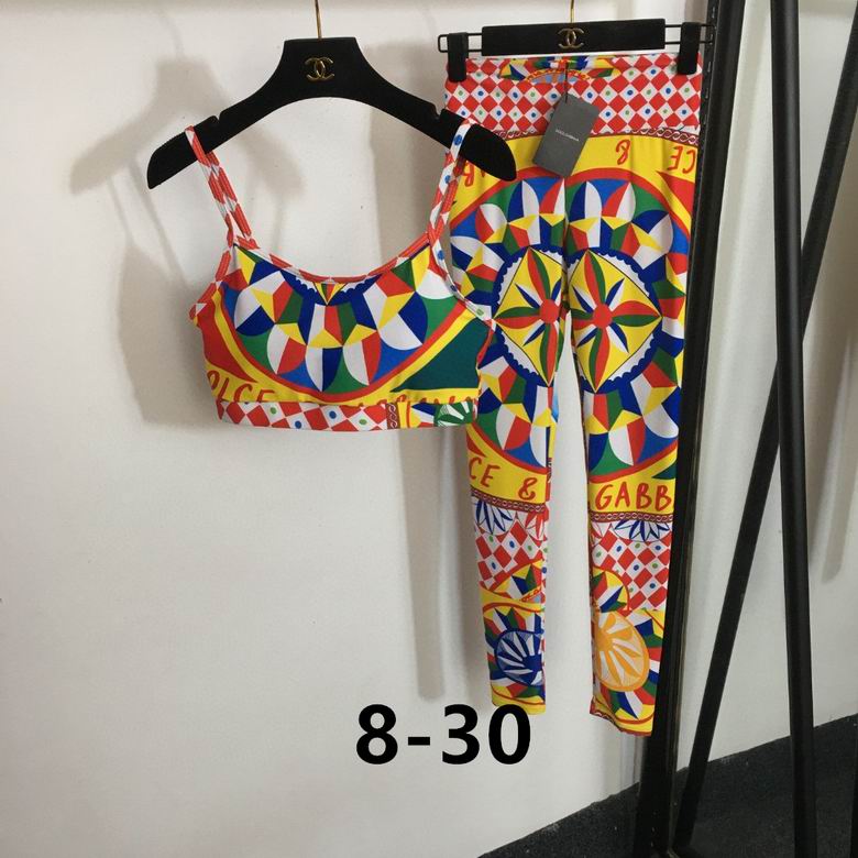 Dolce & Gabbana Carretto-print technical bra/leggings set