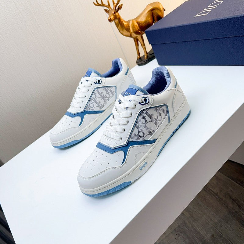 Dior and HyIton NeI White and Blue sneakers