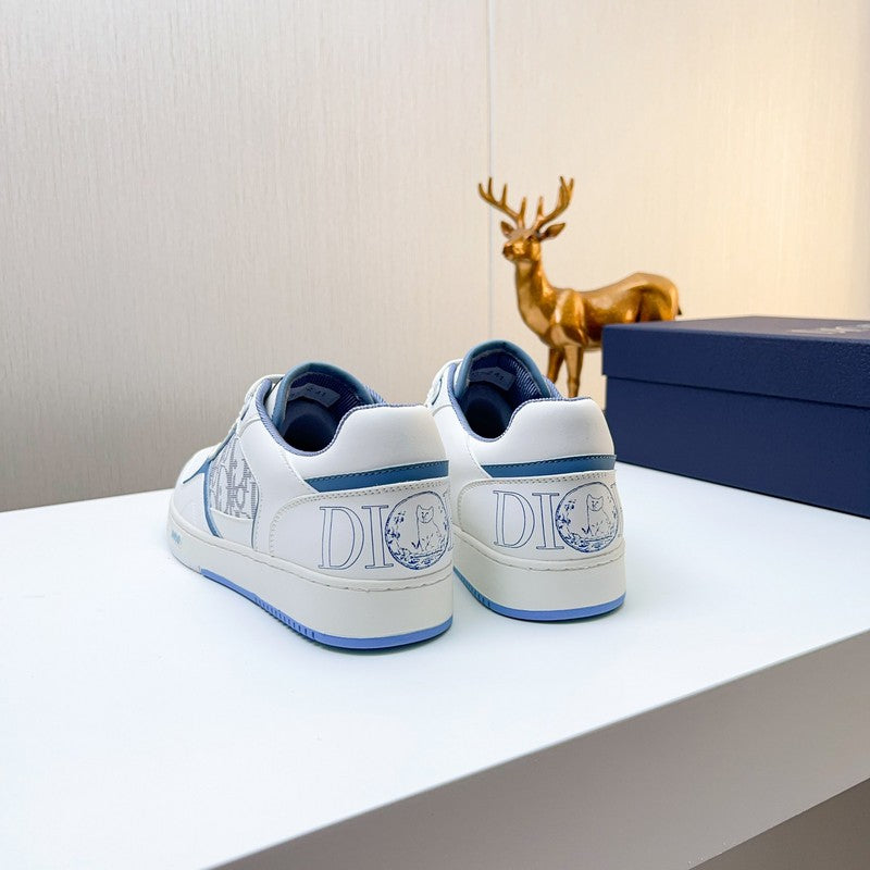Dior and HyIton NeI White and Blue sneakers