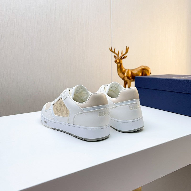 Dior and HyIton NeI White and Beige sneakers