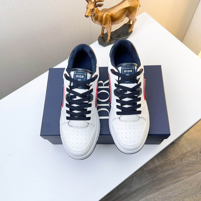 Dior Suede White / Navy Low Top Sneakers
