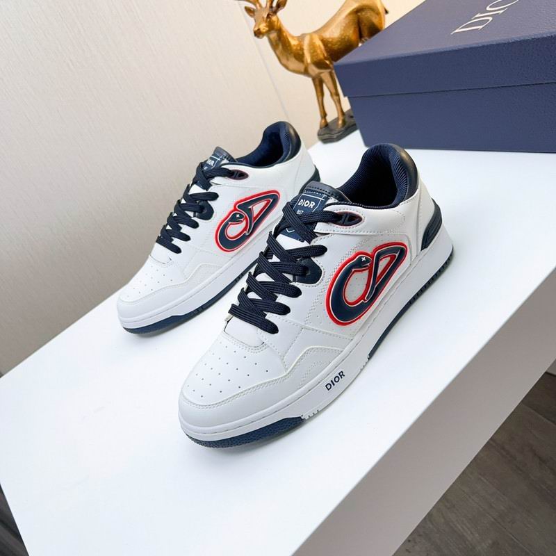 Dior Suede White / Navy Low Top Sneakers