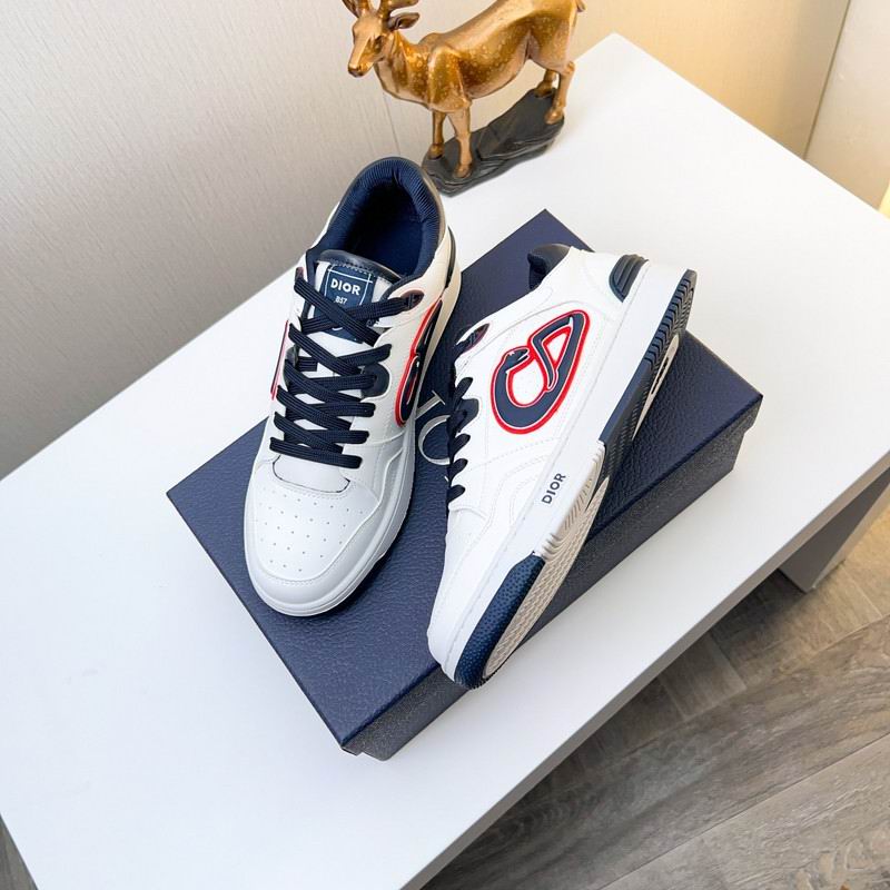 Dior Suede White / Navy Low Top Sneakers