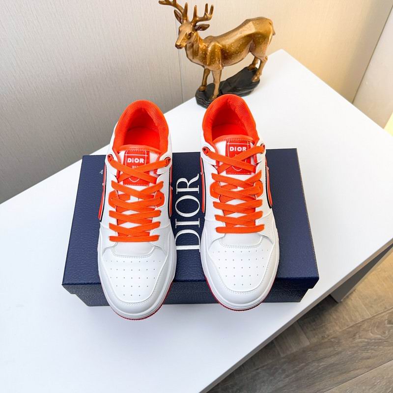 Dior Suede White /Vermilion Red  Low Top Sneakers