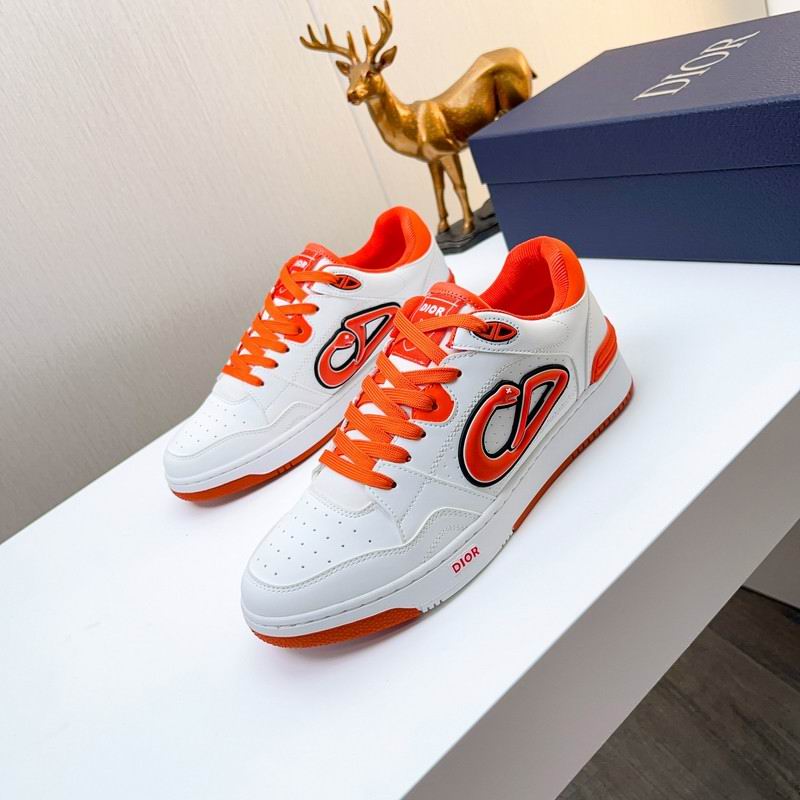 Dior Suede White /Vermilion Red  Low Top Sneakers