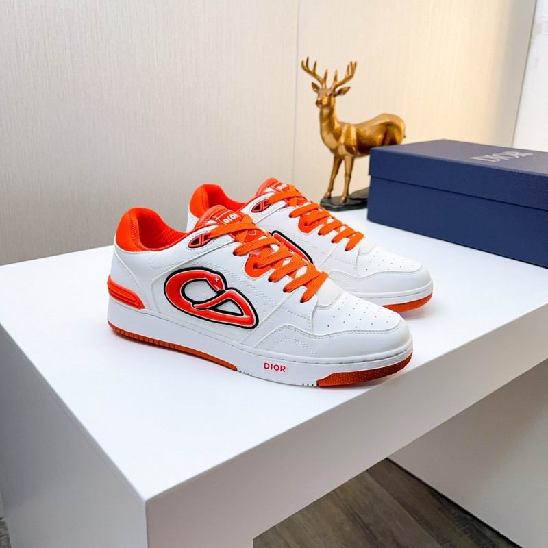 Dior Suede White /Vermilion Red  Low Top Sneakers