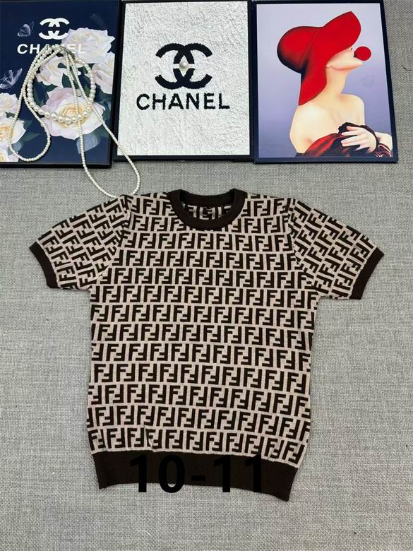 Fendi  Crew Neck Short Sleeve Sweater