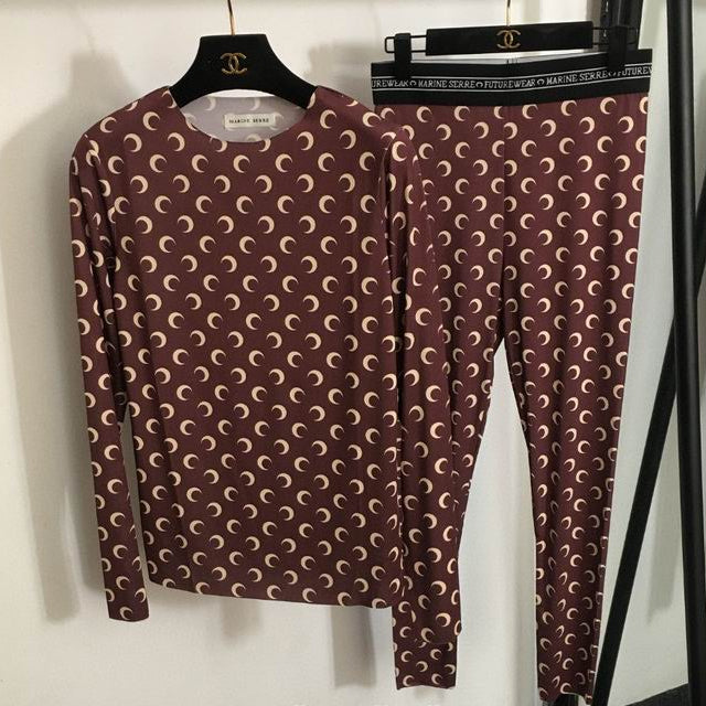 Marine Serre Moon Jersey Long Sleeve T-Shirt/Leggings Set