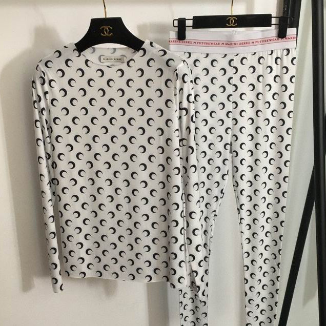 Marine Serre Moon Jersey Long Sleeve T-Shirt/Leggings Set