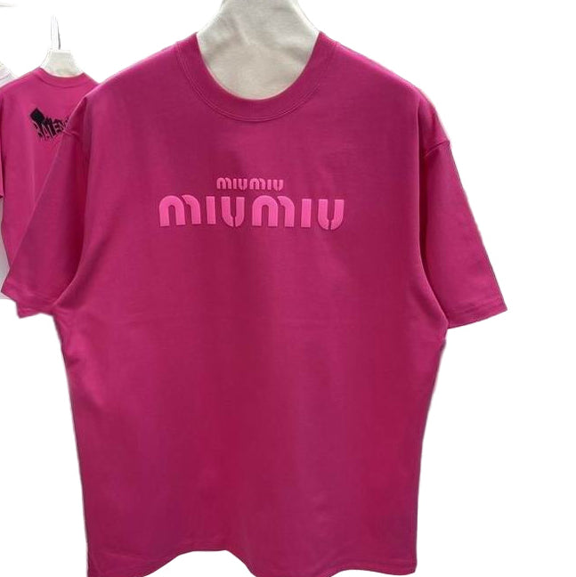 Miu Miu logo-embroidered cotton T-shirt
