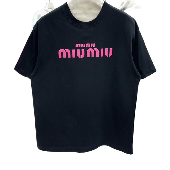 Miu Miu logo-embroidered cotton T-shirt